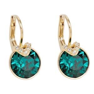 SWAROVSKI Crystal Gold Green Bella V Drop Earrings
